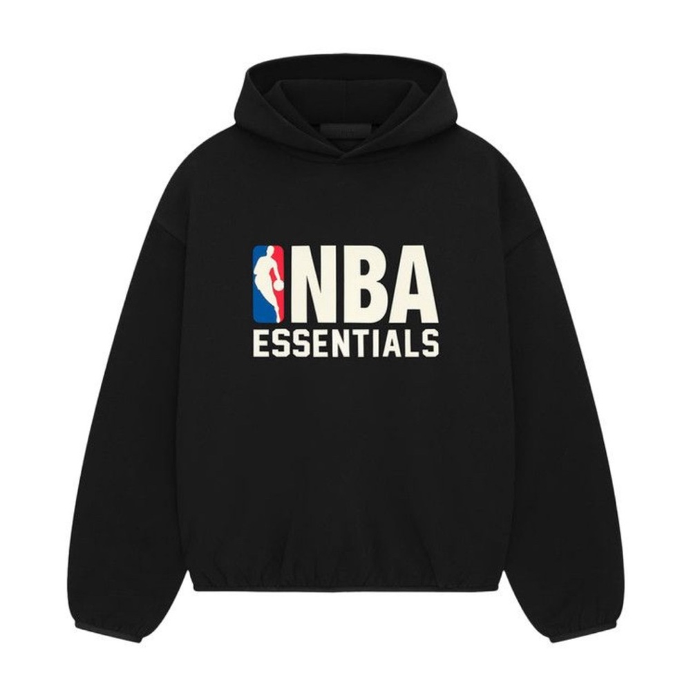 Essentials Black Hoodie with NBA Logo